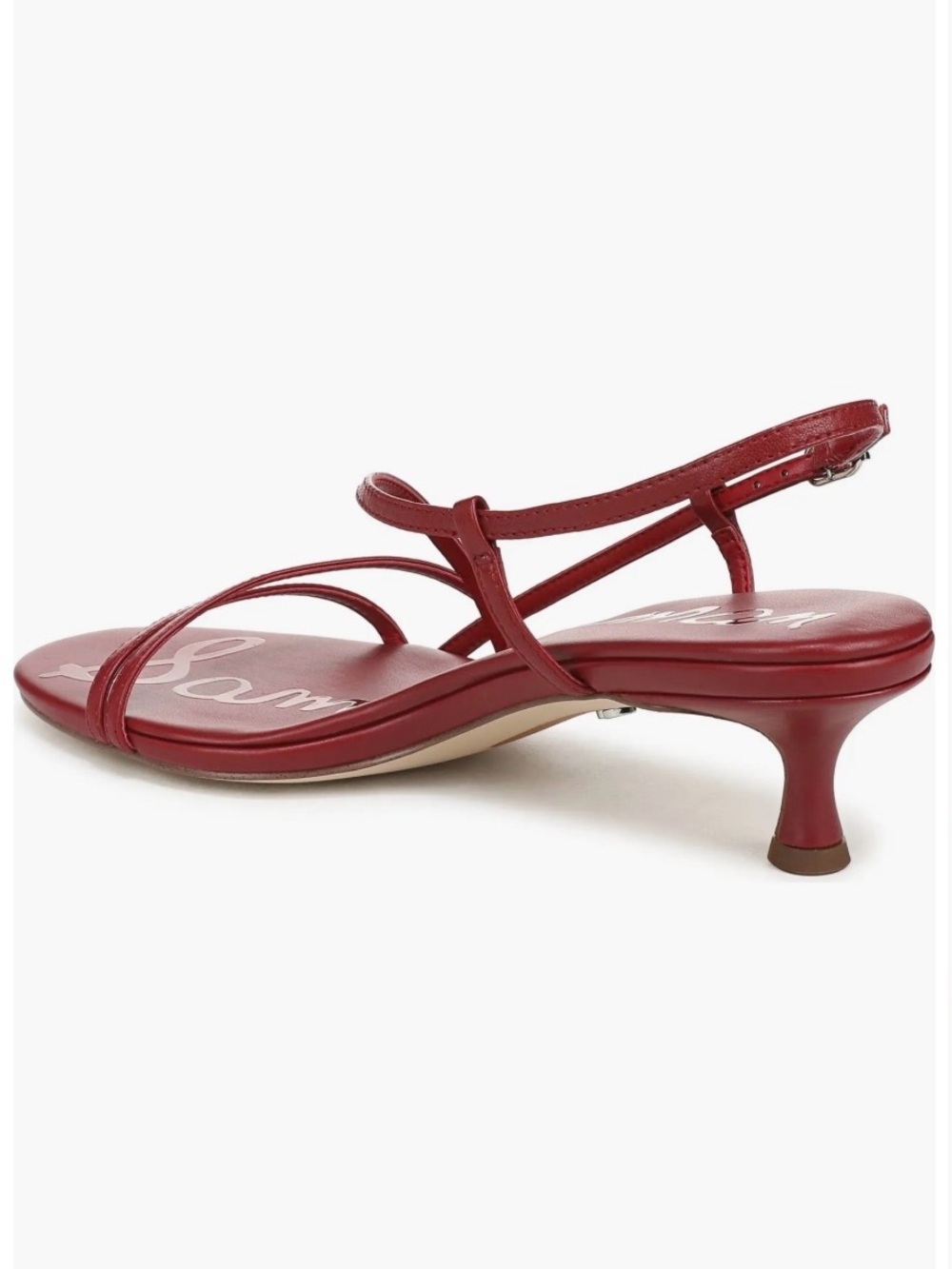 Sam Edelman Cora Red Strappy Leather Slingback Kitten Heels 10 - Picture 9 of 11